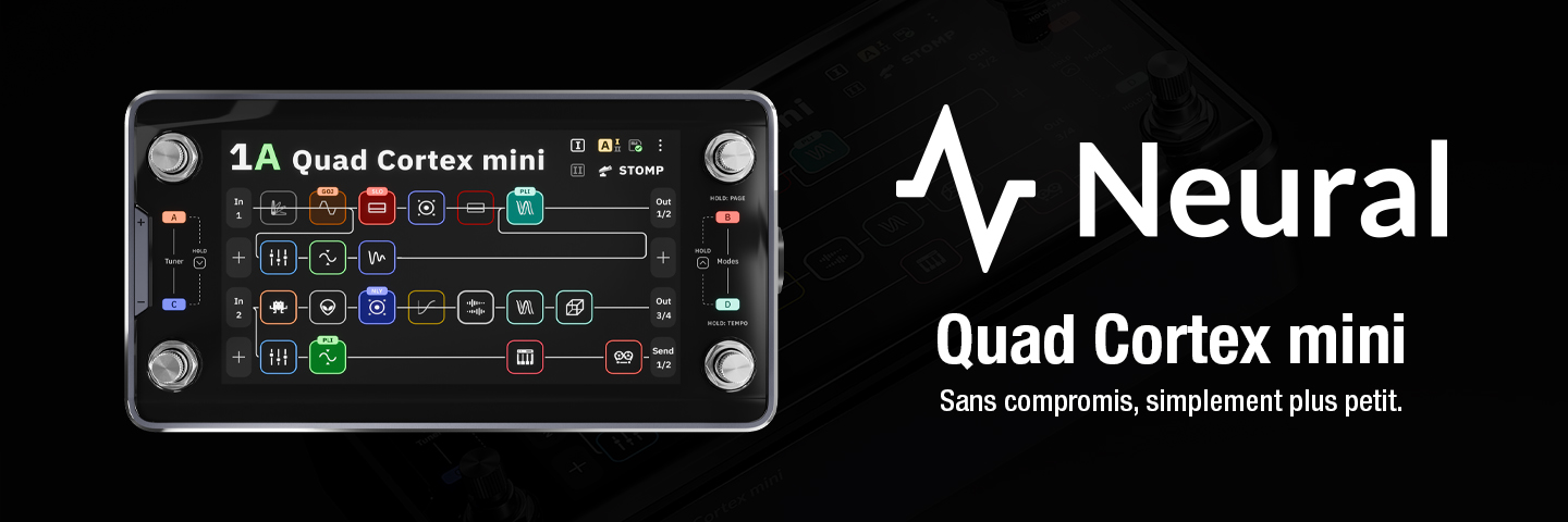 Processeur d�effets Quad Cortex mini. Petit format. Son �norme.